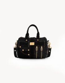 Shop Black Denim Mini Duffelbag- DKDB - 03
