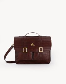 Shop Brown Crocodile Leather Work Bag for Men