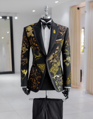 Shop Black and Gold Tuxedo Jacket - The Patch & Zig Suit 1 vs 3