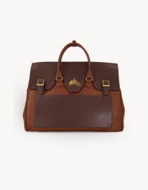 Shop Brown Leather Two-Tone Travel Bag