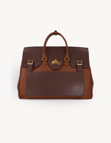 Shop Brown Leather Two-Tone Travel Bag