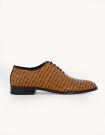 Shop Deji&Kola Brown Leather Lace-Up Shoes