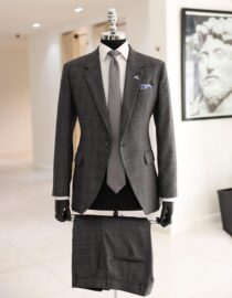 Shop Grey, Plaid Check, Notch Lapel, Jorgecarli Suit, Deji & Kola