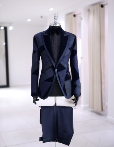 Shop Navy Blue Velvet Tuxedo - The Patch & Zig Suit 1 vs 3