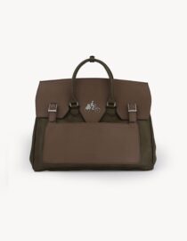 Shop Olive Green Leather Two-Tone Travel Bag