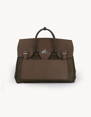 Shop Olive Green Leather Two-Tone Travel Bag