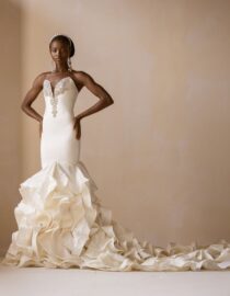 Shop Swarovski Sweet Heart Neck, Ruffled Mermaid Gown