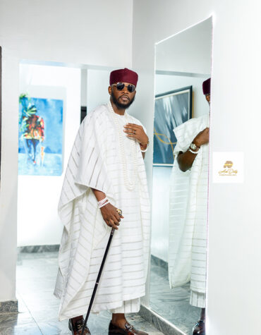 Transparent Stripe Groom Agbada Style SA3