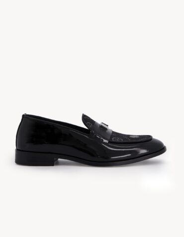 Shop Black Patent Loafer with Monogram