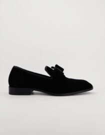 Shop Black Velvet Slip-On with Low Heel