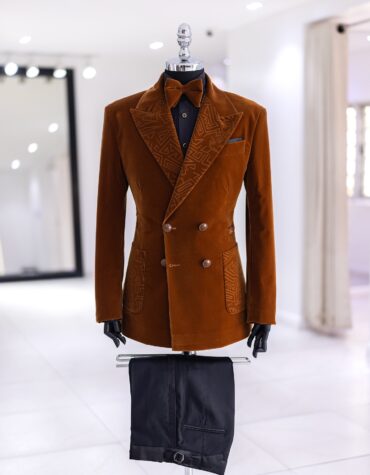 Shop a Brown Double-Breasted Suit - Alkebulan Suit 4