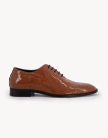 Shop Light Brown Patent Leather Oxford with Pattern